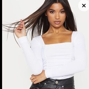 white bodysuit with square neck !